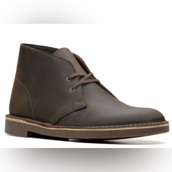 Clarks Bushacre 2 Beeswax Leather Desert Chukka Boot Brown size 9 - Picture 1 of 9